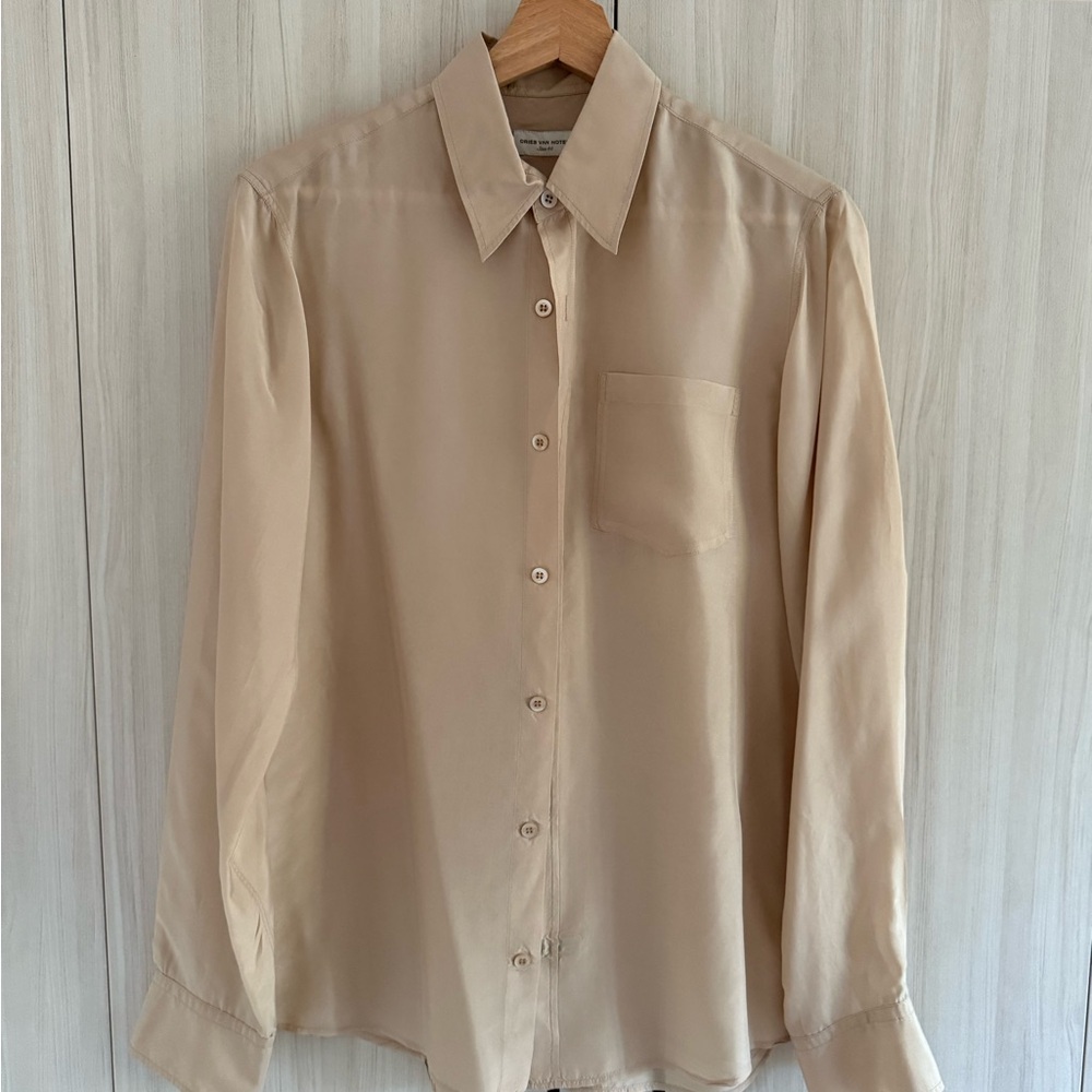 Dries Van Noten Tan Button Down Shirt